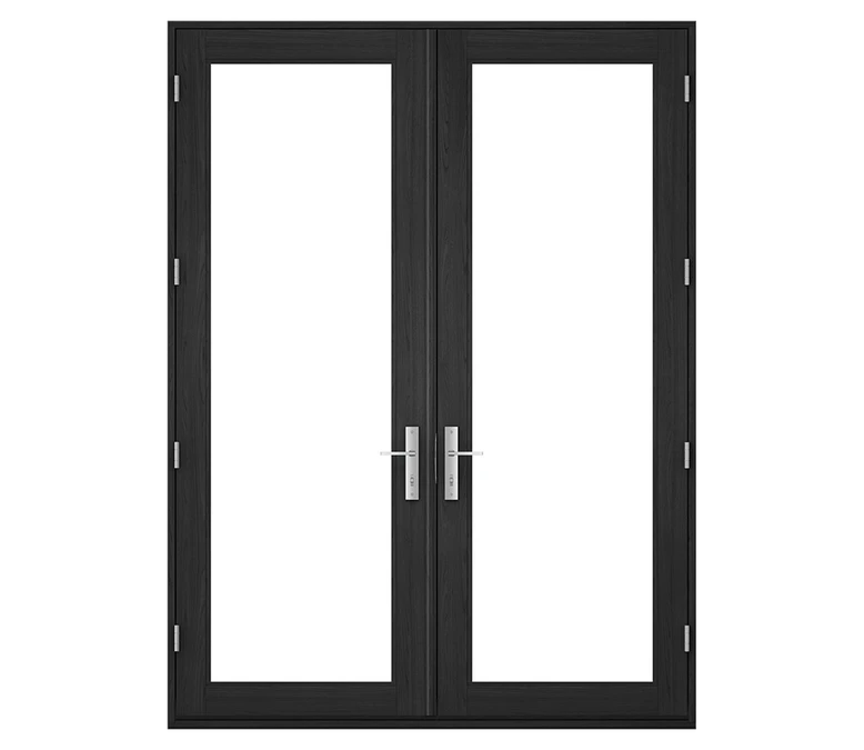 Pella Reserve Contemporary Wood Hinged Patio Door in Worcester